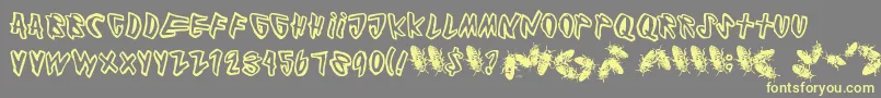 Cockroach Font – Yellow Fonts on Gray Background