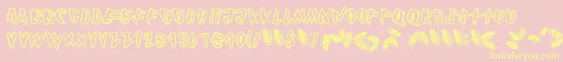 Cockroach Font – Yellow Fonts on Pink Background