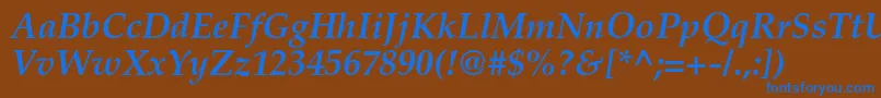 AgpalatialcBolditalic Font – Blue Fonts on Brown Background