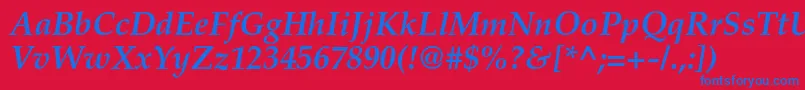 AgpalatialcBolditalic Font – Blue Fonts on Red Background