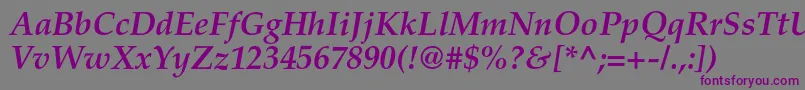 AgpalatialcBolditalic Font – Purple Fonts on Gray Background