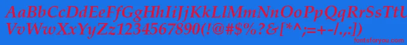 Шрифт AgpalatialcBolditalic – красные шрифты на синем фоне