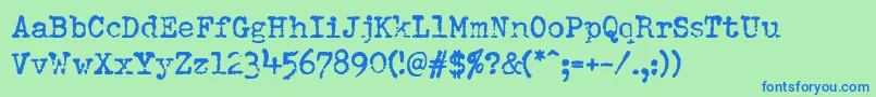 DumboldtypewriterBold Font – Blue Fonts on Green Background