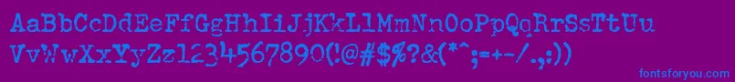 フォントDumboldtypewriterBold – 紫色の背景に青い文字