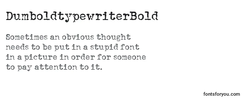 Schriftart DumboldtypewriterBold