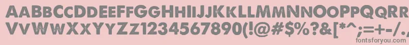 ALoveOfThunder-fontti – harmaat kirjasimet vaaleanpunaisella taustalla