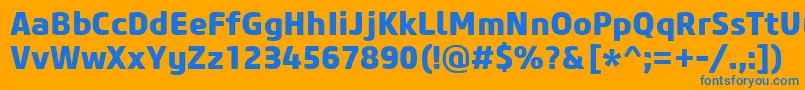 フォントCoreSansM75Extrabold – オレンジの背景に青い文字