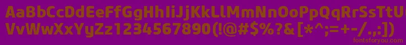 Шрифт CoreSansM75Extrabold – коричневые шрифты на фиолетовом фоне