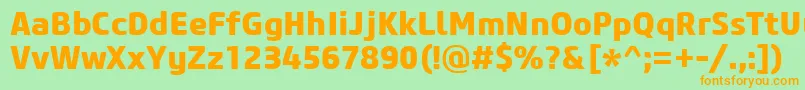 CoreSansM75Extrabold Font – Orange Fonts on Green Background