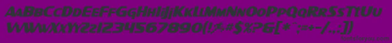 SfIntellivisedBoldItalic-fontti – mustat fontit violetilla taustalla
