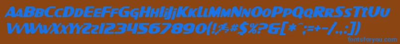 SfIntellivisedBoldItalic Font – Blue Fonts on Brown Background