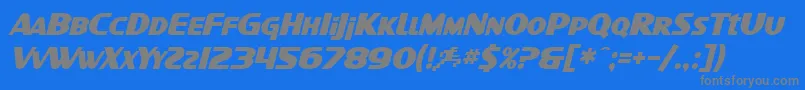 フォントSfIntellivisedBoldItalic – 青い背景に灰色の文字