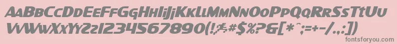SfIntellivisedBoldItalic-fontti – harmaat kirjasimet vaaleanpunaisella taustalla