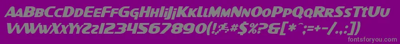フォントSfIntellivisedBoldItalic – 紫の背景に灰色の文字