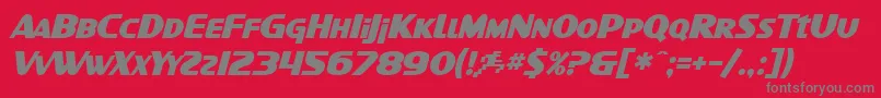 フォントSfIntellivisedBoldItalic – 赤い背景に灰色の文字