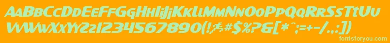 SfIntellivisedBoldItalic Font – Green Fonts on Orange Background