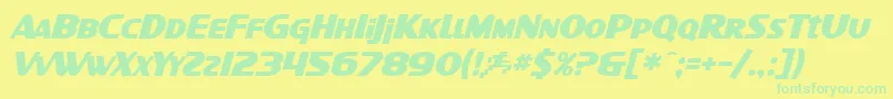 SfIntellivisedBoldItalic Font – Green Fonts on Yellow Background