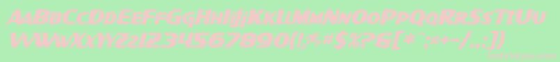 Fonte SfIntellivisedBoldItalic – fontes rosa em um fundo verde