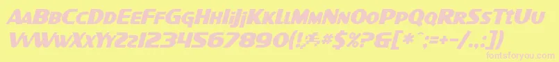 SfIntellivisedBoldItalic Font – Pink Fonts on Yellow Background