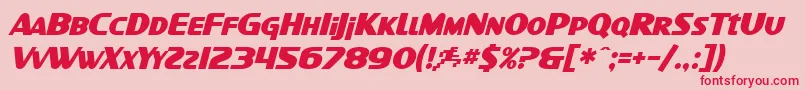 フォントSfIntellivisedBoldItalic – ピンクの背景に赤い文字
