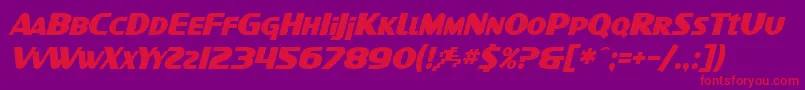 フォントSfIntellivisedBoldItalic – 紫の背景に赤い文字