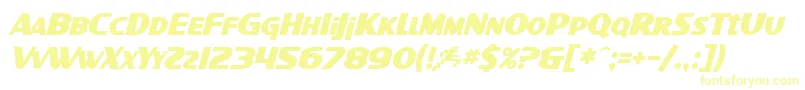 Шрифт SfIntellivisedBoldItalic – жёлтые шрифты на белом фоне