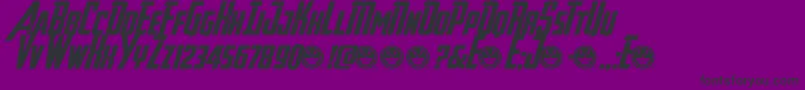 フォントAvengeanceHeroicAvenger – 紫の背景に黒い文字