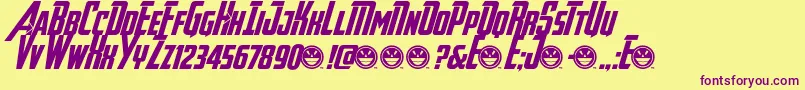 AvengeanceHeroicAvenger Font – Purple Fonts on Yellow Background