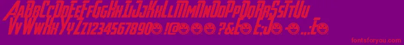 AvengeanceHeroicAvenger-Schriftart – Rote Schriften auf violettem Hintergrund