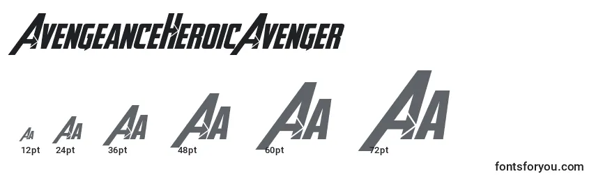 Размеры шрифта AvengeanceHeroicAvenger (97763)