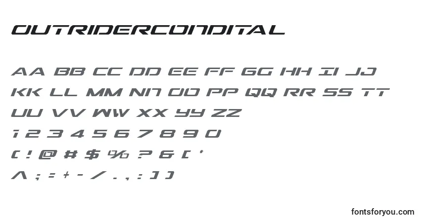 Fuente Outridercondital - alfabeto, números, caracteres especiales