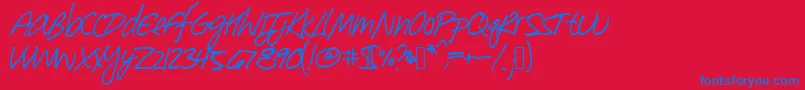 SouthpawWebfont Font – Blue Fonts on Red Background