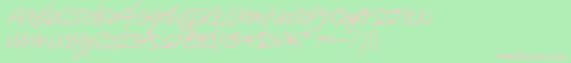 SouthpawWebfont-Schriftart – Rosa Schriften auf grünem Hintergrund