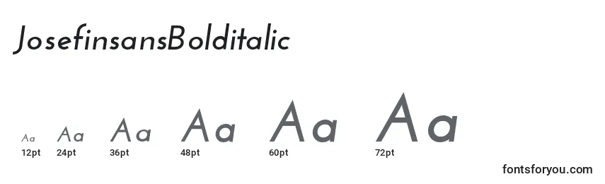 JosefinsansBolditalic Font Sizes
