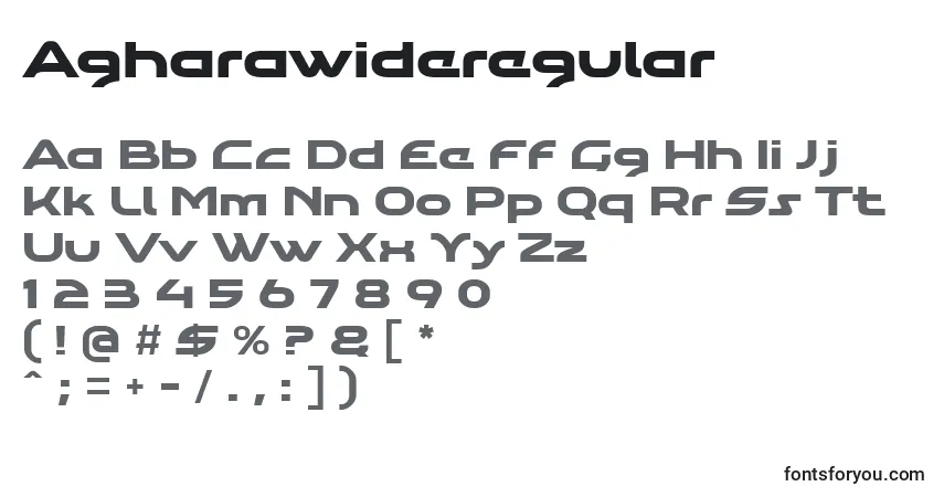 Шрифт Agharawideregular – алфавит, цифры, специальные символы