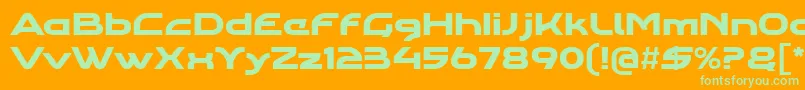 Agharawideregular Font – Green Fonts on Orange Background