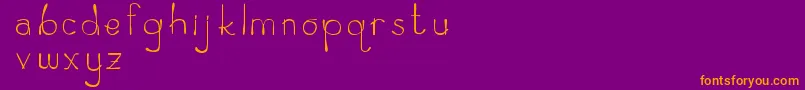Zeamayseverta-Schriftart – Orangefarbene Schriften auf violettem Hintergrund