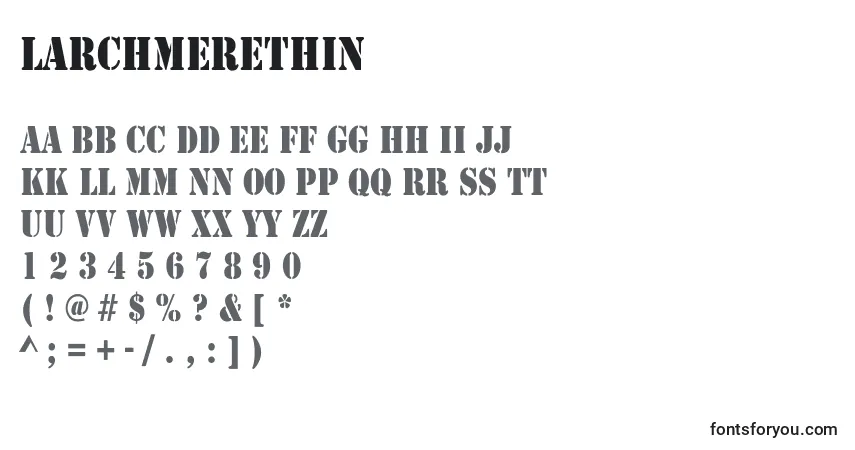 A fonte Larchmerethin – alfabeto, números, caracteres especiais