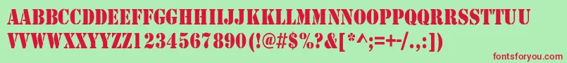 Larchmerethin Font – Red Fonts on Green Background