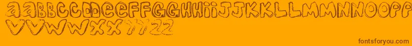 Weitere Informationen zur One-Schriftart One-Schriftart – Braune Schriften auf orangefarbenem Hintergrund
