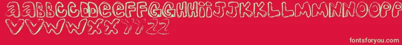 フォントOne – 赤い背景に緑の文字