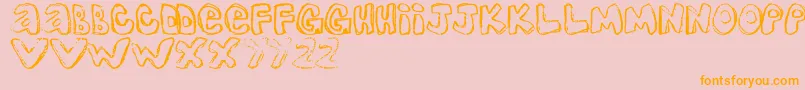 One Font – Orange Fonts on Pink Background