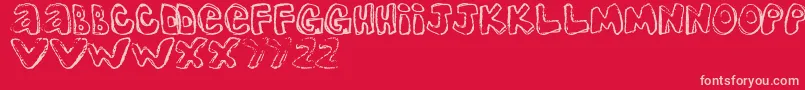 One Font – Pink Fonts on Red Background
