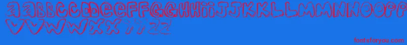 Шрифт One – красные шрифты на синем фоне