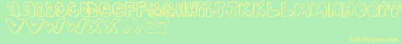 フォントOne – 黄色の文字が緑の背景にあります