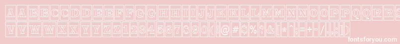ATrianglercmotl-Schriftart – Weiße Schriften auf rosa Hintergrund