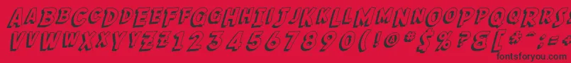 SfComicScriptShaded-fontti – mustat fontit punaisella taustalla