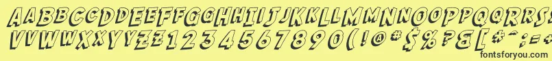 SfComicScriptShaded Font – Black Fonts on Yellow Background