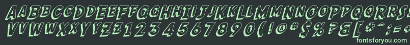 SfComicScriptShaded Font – Green Fonts on Black Background