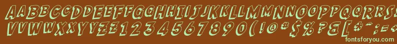 SfComicScriptShaded Font – Green Fonts on Brown Background